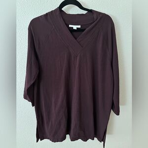 J Jill PureJill French Terry Long Sleeve Tunic Blouse Sz S